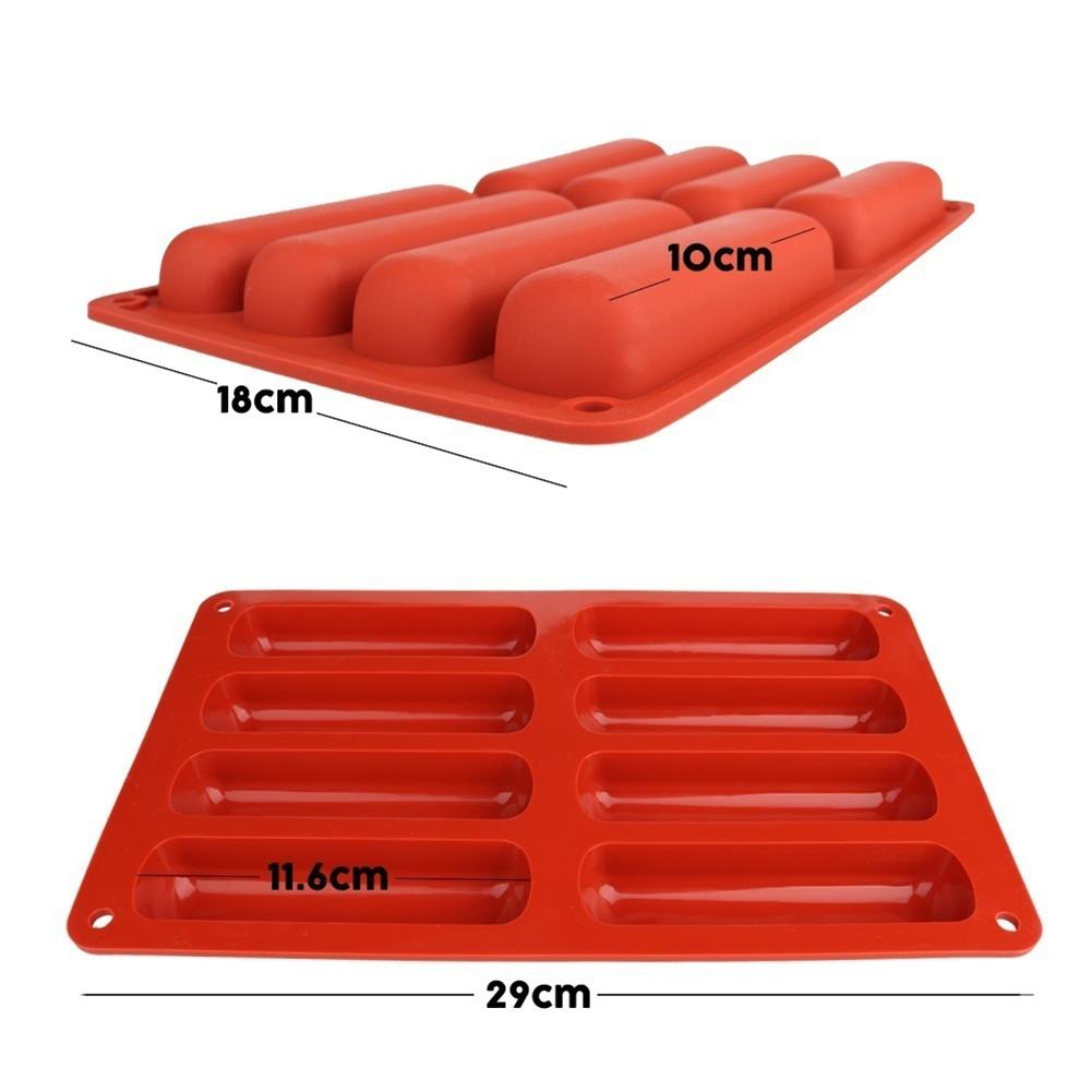 Siliconen Mal Vorm Lange Strip Vinger Biscuit Chocolade Snoep Gebak Oranje Non Stick Cake Bakvorm Keuken Tool Diy Bakvormen