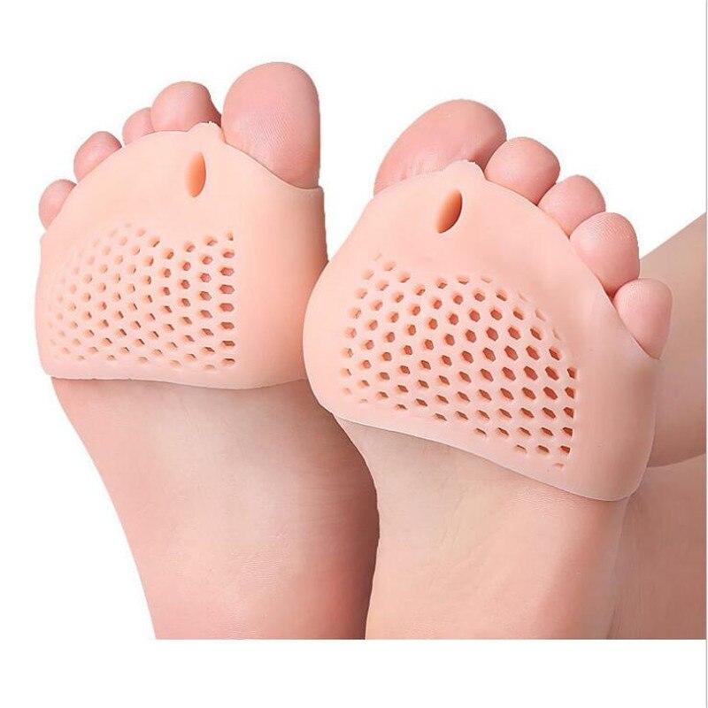 Plantillas de silicona para el antepié, separador de dedos, alivio del dolor de zapatos, Corrector de Hallux Valgus, cojín de Gel, calcetines de protección: Naranja