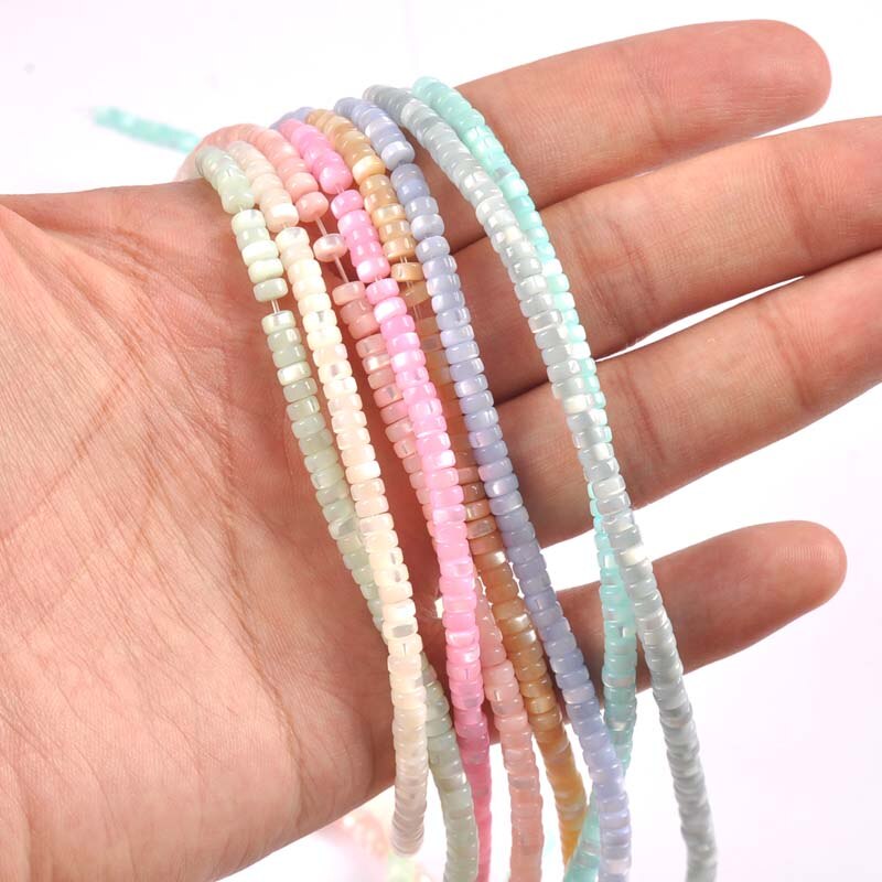 Cuentas planas redondas Multicolor para hacer pulseras, dijes para collar, accesorios de joyería, 36cm, trs0417