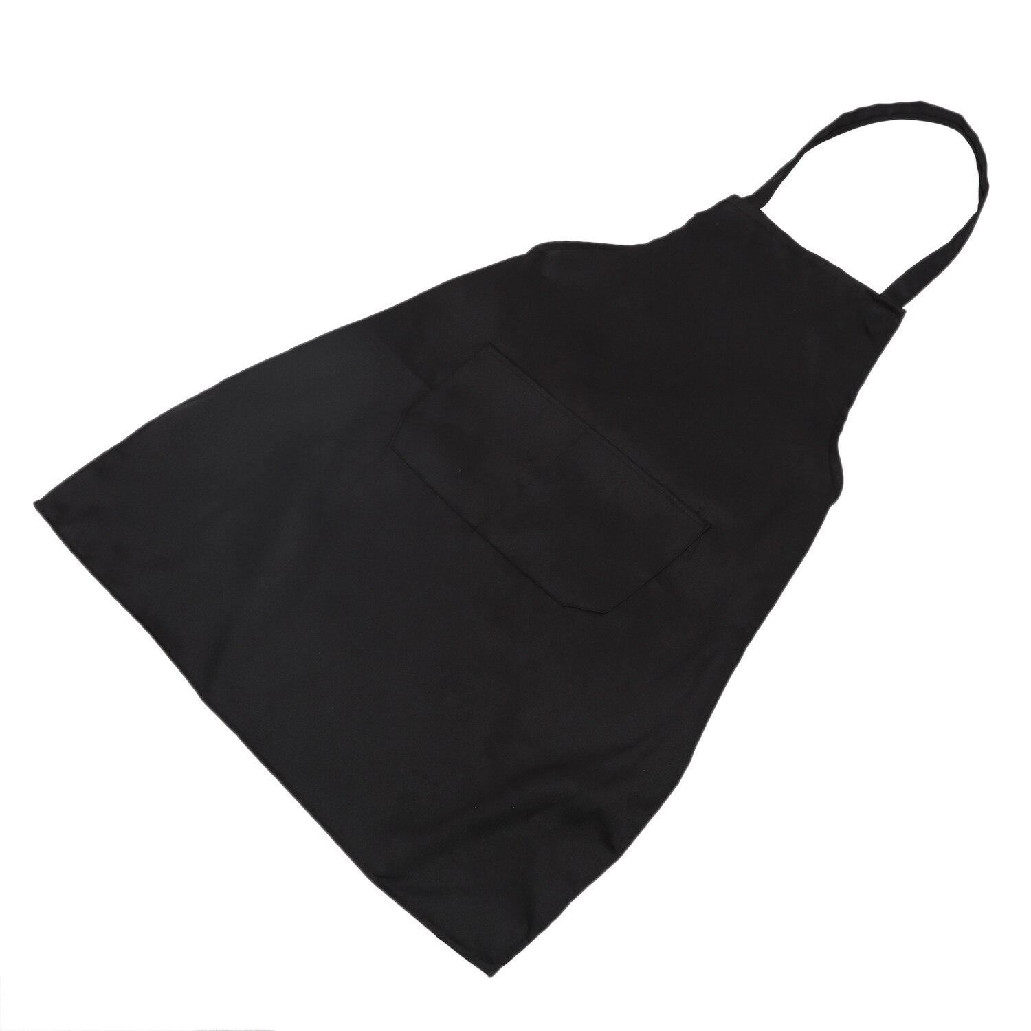 Unisex 2 Pocket Black Kitchen Apron Bib, One Size in Medium