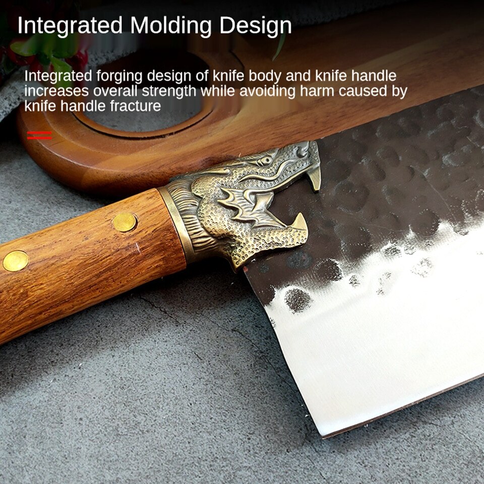 Damask Stainless Steel Kitchen Knives Meat Cleaver Hunting Knife Forged Chef Knives Utility Knife Multifunctional