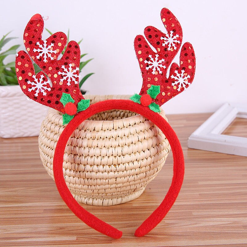 Diademas de Clip de Navidad para cabello, accesorios, decoraciones de cabeza, accesorios de de navidad: Style 3 Red