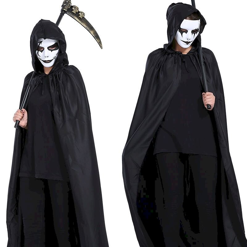 Nicemix halloween kostuum vrouw en kinderen cosplay grim reaper mantel vampier cosplay kleding dag van de doden duivel zwarte print