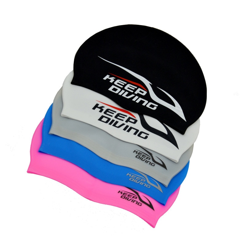 De silicona tela de poliuretano impermeable proteger las orejas Pelo Largo deportes gorro de piscina de natación de 3D forma ergonómica gorras de natación