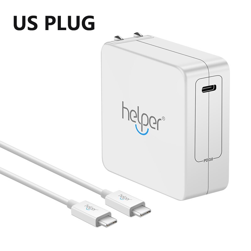 65W USB Type C Charger Adapter With PD PPS protocol for Macbook Pro 13 15 16 inch XiaoMi air pro and most USB-C devices: White US