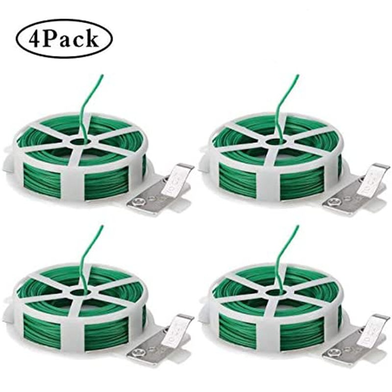 4Pack Garden Twist Tie Wire Roll With Wire Cutter Plant Cable Ties Reusable Cable Ties Greenhouse Grow Kits Gardening Cable Tie