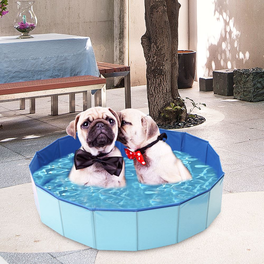 Hopfällbar husdjurshund simbassäng pvc tvättdamm hundbalja säng stor liten hund simhus säng sommarpool