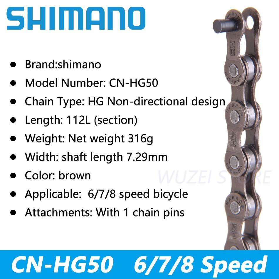 Shimano-cadena móvil para bicicleta de montaña HG50 8S, 6/7/8/9 velocidades, 112L, accesorios para bicicleta de montaña, cadena caja HG40, 116L