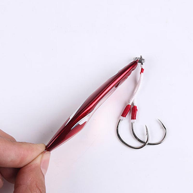 Jakthus bly jigg bete fiske bete metall jigging 80g hårdbete fiske beten 40/60/100g dubbla krokar långsamt jiggande beten