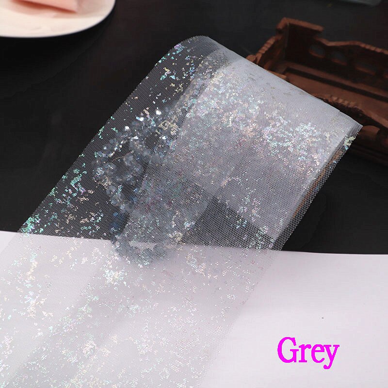 Rollo de tul brillante, cinta de 6cm x 25 yardas para bricolaje, lazo hecho a mano y decoración de boda, suministros para , falda tutú para Baby Shower: Gris oscuro