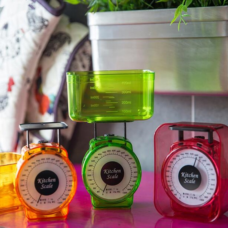 Mini kitchen Scale with tray bowl Measure and Compass Mechanical Scales balance Measuring weight cooking tool