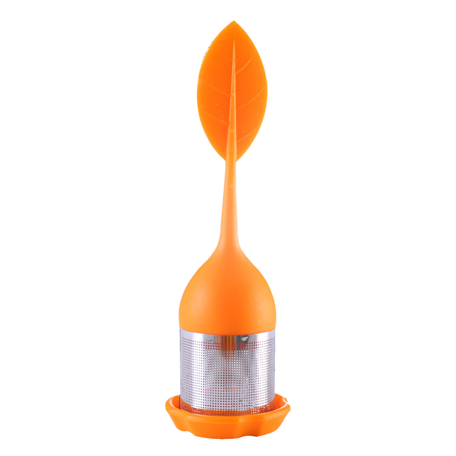 Infusor de té de silicona, colador de hojas de bola de té para elaboración de cerveza, dispositivo de filtro de especias a base de hierbas, herramientas de cocina, accesorios de té, 1 ud.: Naranja