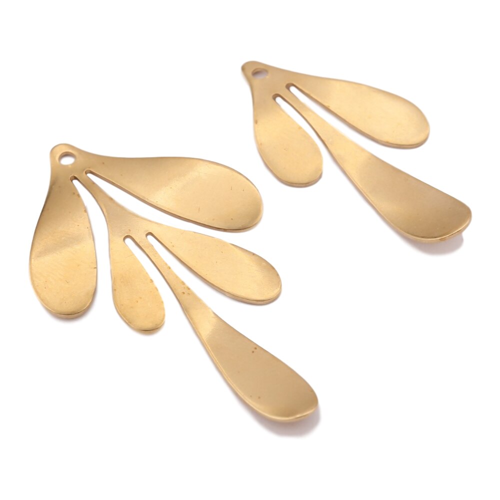 10Pcs Raw Brass Bladeren Bedels Bloem Leaf Veer Sets Charms Hanger Sieraden Bevindingen Voor Diy Oorbellen Ketting Maken Levert