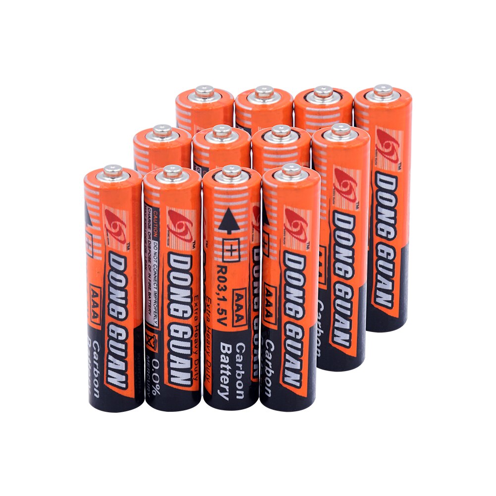 Pile AAA Carbone Secco - 1.5V UM4 LR03 - Confezione da 4, 8, 12, 16 o 20 - Per Telecomandi, Giocattoli, Stampanti Portatili, Luci LED: 12 pz