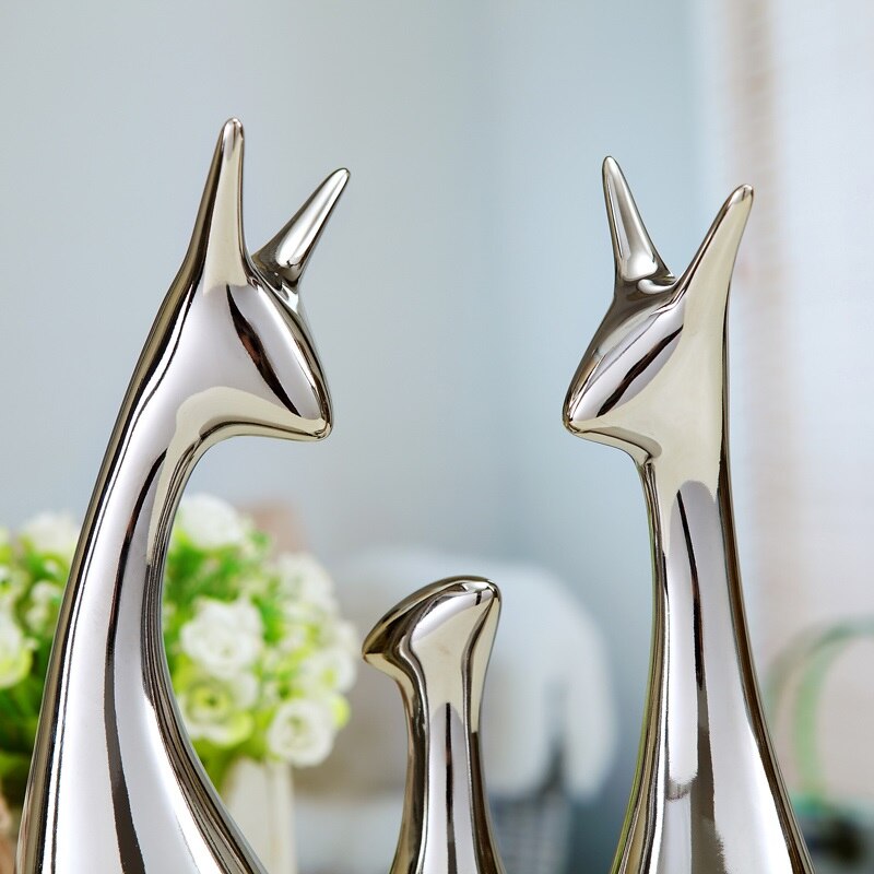 Décor de salon moderne minimaliste | Ameublement de maison, argent et or, décoration artisanale en céramique, meuble de télévision et artistique