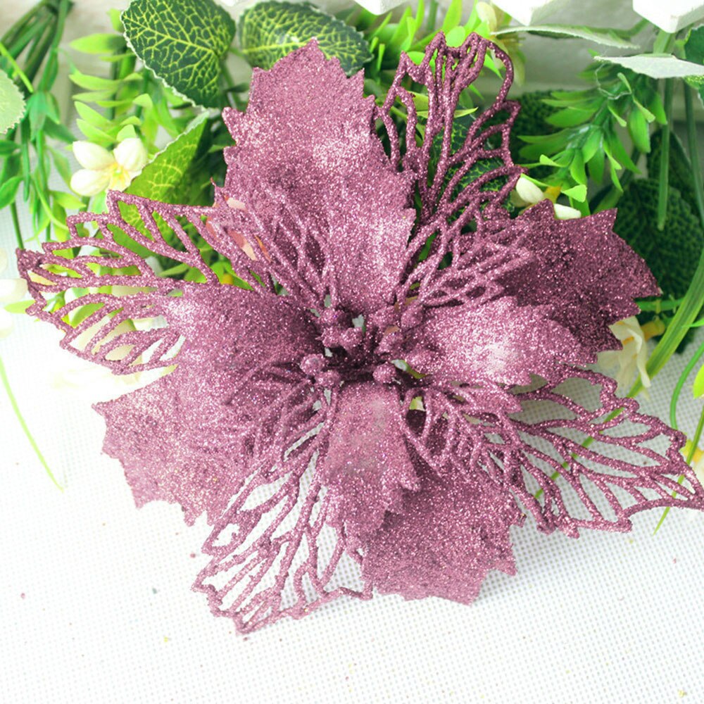 22cm DIY flores artificiales de Navidad flores de simulación Adornos de árbol de Navidad boda Navidad decoración flor cabeza: C5