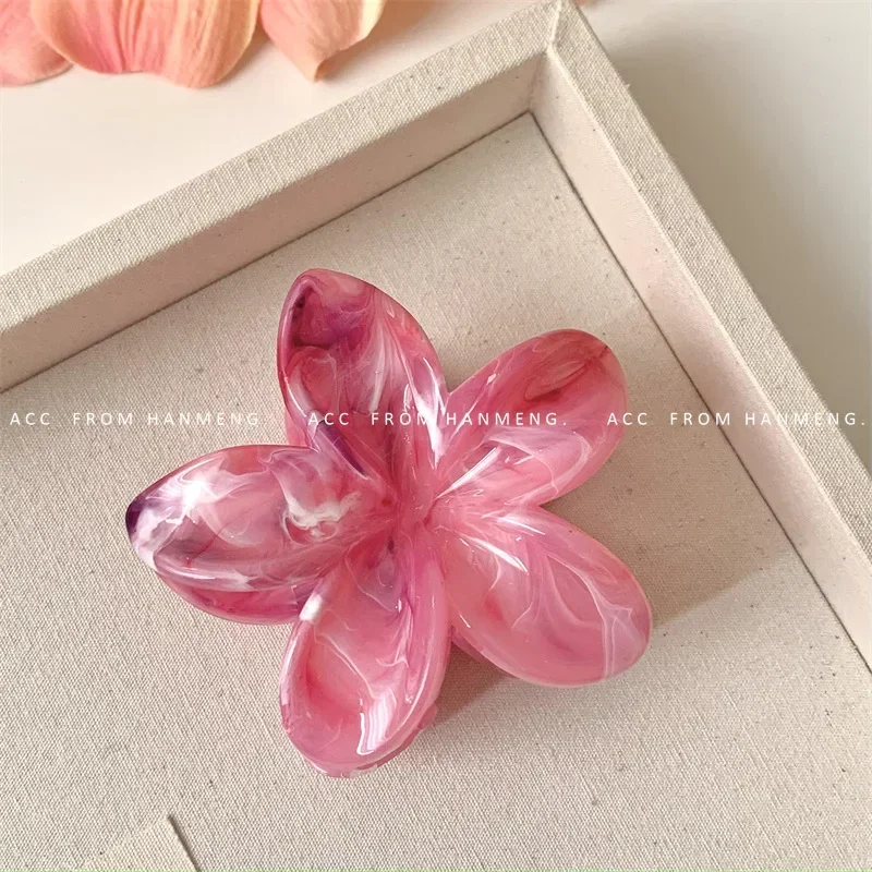 Pinza de pelo de flores acrílicas para mujer, pinzas de pelo con textura de mármol, horquilla de niña a la , accesorios coreanos para el cabello, tocado: Lavanda