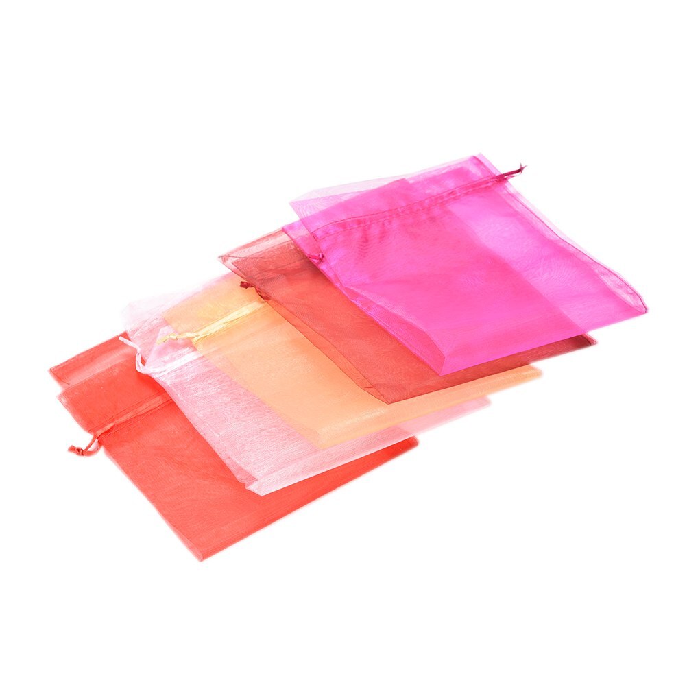 10 stuks organza wijnfleszakken opbergzak voor kerst, bruiloft, feest, verpakking, huisdecoratie, 37 x 15cm