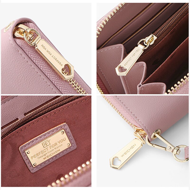 Dames portemonnee lange rits portemonnee dames creditcardhouder clutch bag