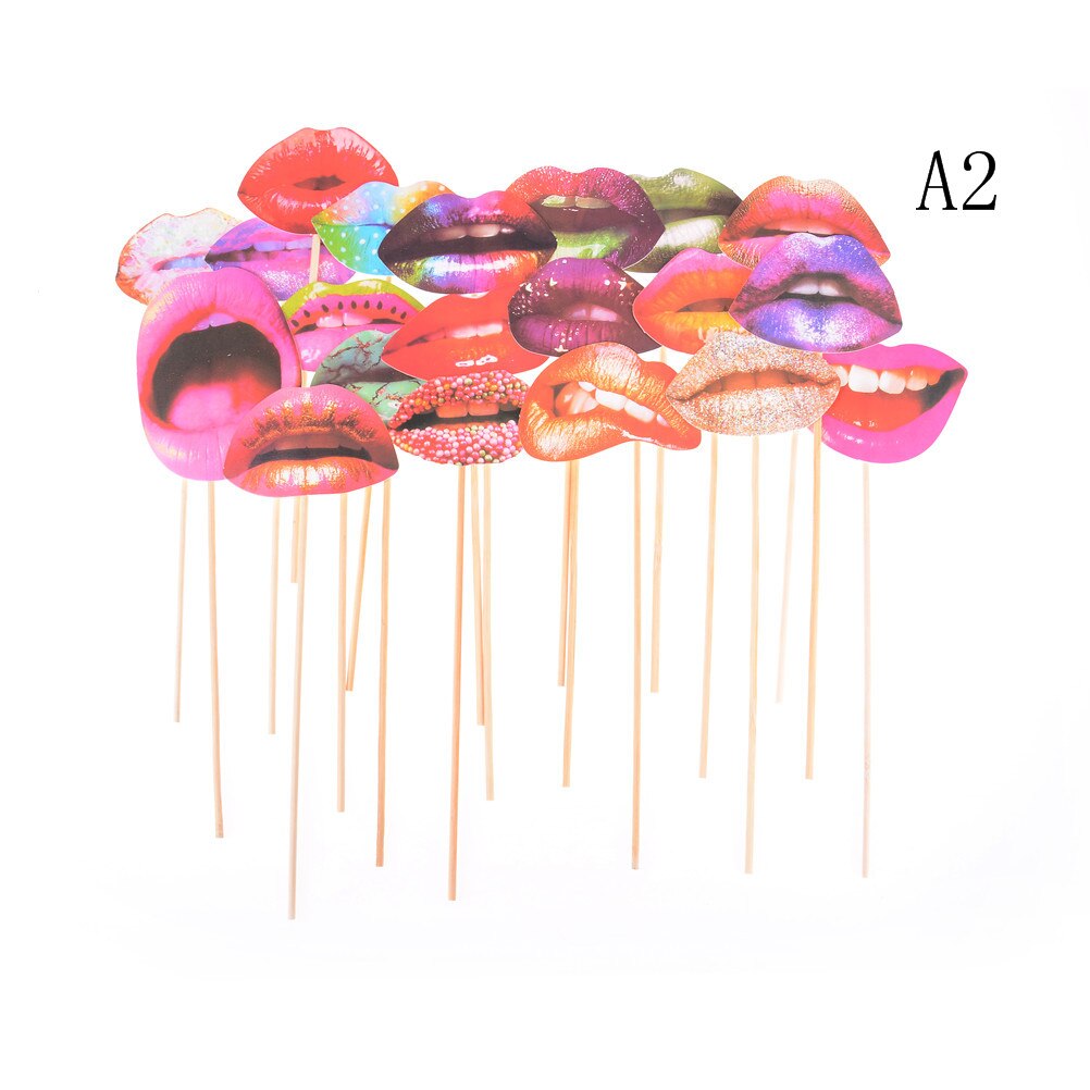 DIY Photo Props Booth On A Stick 20Pcs/lot For Women Girls Wedding Birthday Decoration Party Supplies Funny Lip Mouth: A2