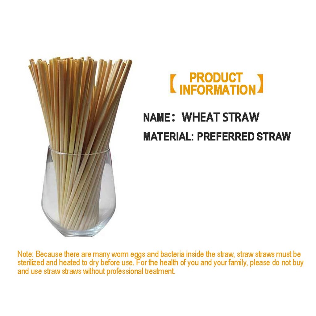 100pcs Wheat Straws Disposable Drinking Straws Cocktails Bar Accessories Straws Degradable