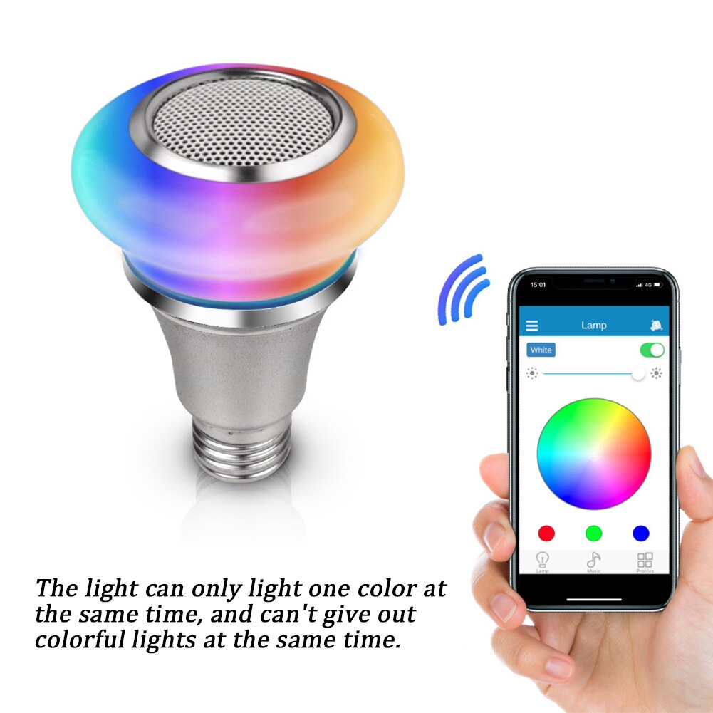 Led Audio Afstandsbediening Smart Leven Bluetooth Speaker Dimbare Draadloze Home RGB Spelen Kleur Veranderende Mini Muziek Gloeilamp
