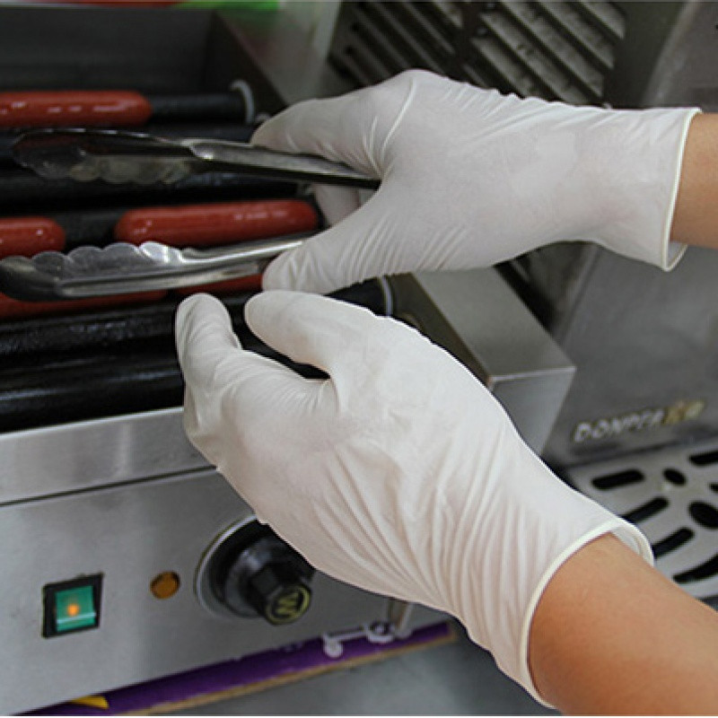 100PCS Disposable Latex Gloves-Powdered Food Grade Anti-static Gloves For BBQ Cleaning Restaurant Cooking Kitchen Accessories