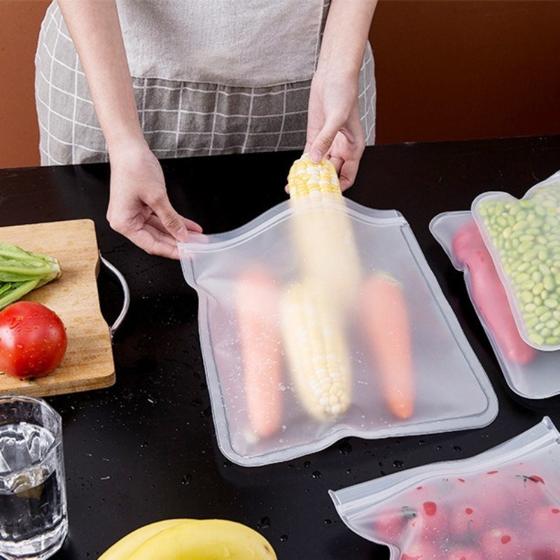 Wielorazowe worki na żywność Ekologiczne plastikowe torby Torby robić pakowania próżniowego Przechowywanie w kuchni Warzywa Owoce Utrzymanie świeżości Silikonowe uszczelnienia