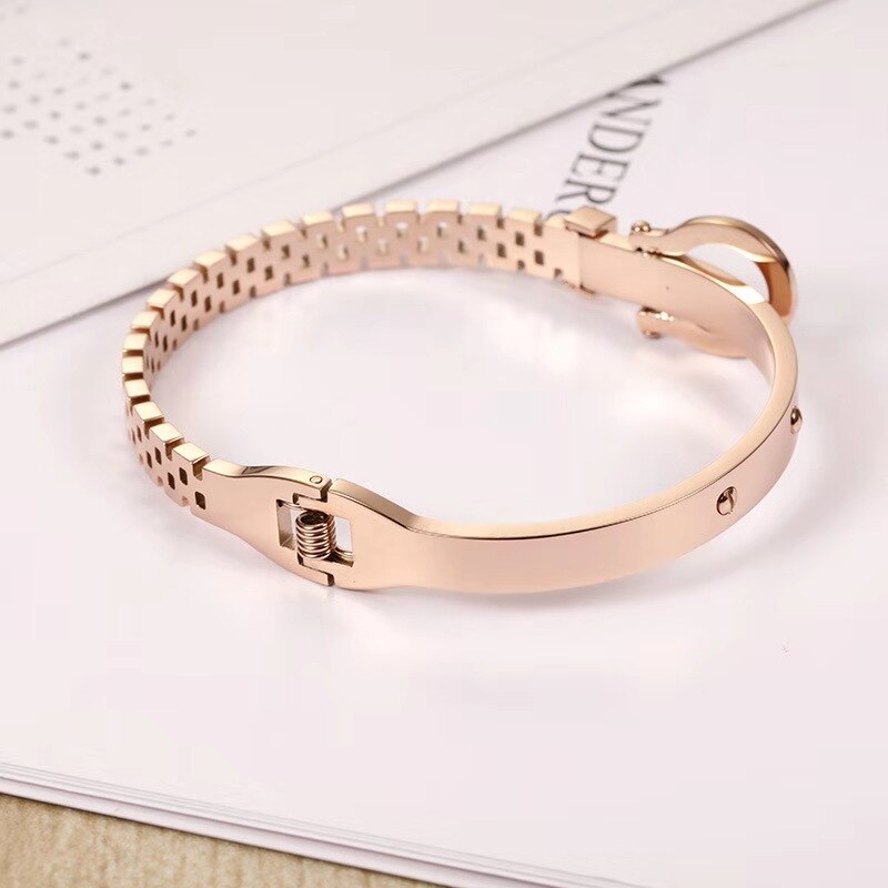 OUFEI bracciale in acciaio inossidabile per donna bracciale in oro rosa bracciale 2020 accessori moda gioielli cinturino semplicità