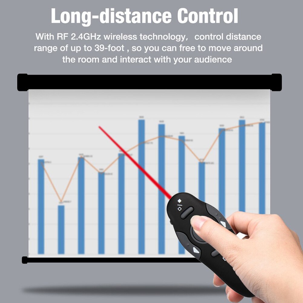 2.4GHz USB Wireless Presenter Pen Multi-function Wireless Presenter PPT Remote Clicker for PowerPoint Presentation