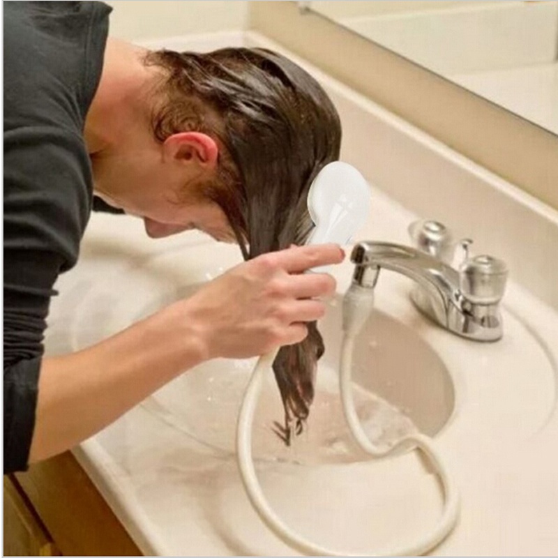 Ducha de baño para perros y gatos, cabezal de pulverización de grifo blanco multifunción para lavado de pelo de mascotas,