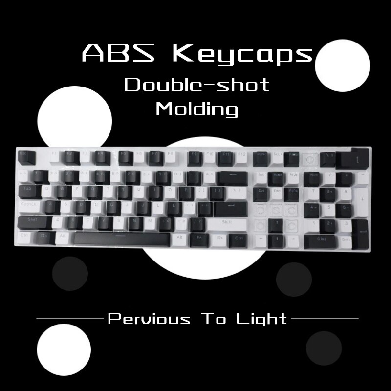 108 Keys 61/87/104/ISO/ANSI Layout OEM Injection ABS Double Shot Keycaps Keyboarde Colorful Transparent Universal Keyboard