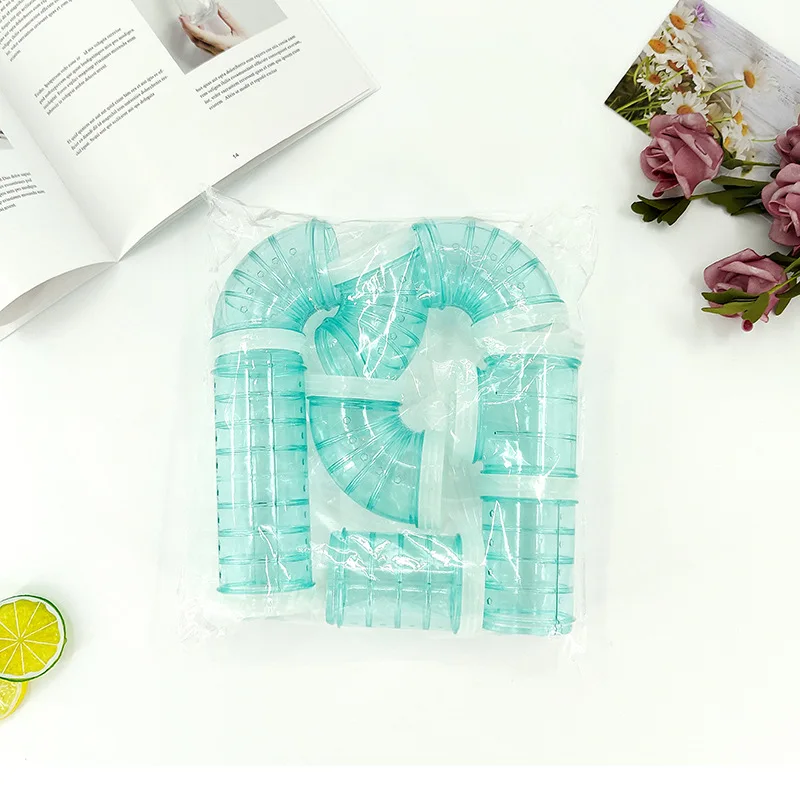 Cute DIY Hamster Tunnel Toy Pet Sports Training Pipeline Transparent Runway Toy Pet Hamster Game for Small Animal Accessories: Light Grey