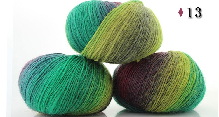 50G/Bal Kleurverloop Rainbow Wol Lijn Baby Wol Bal Breien Gehaakte Garen Ambacht Voor Naaien Diy doek Accessoires 2 Stuks: 13