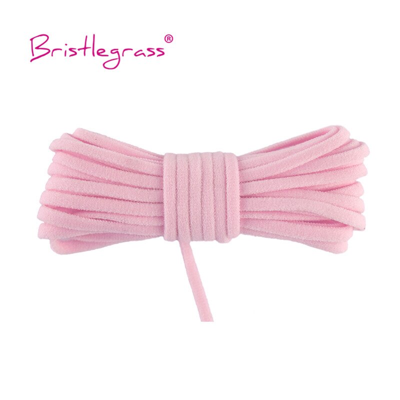Bristlegrass 5 yard 1/8 " 3mm nylon dunne platte elastische koorden buis touwen spandex band touw tape gezichtsbedekking oorlus naairand: Roze roos