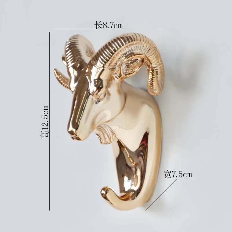 Ganchos con forma de Animal europeo, ciervo, Stags, rinoceronte, caballo, jirafa, cabeza de elefante, colgador de pared, abrigo para sombrero, gancho, soporte para estante, decoración del hogar