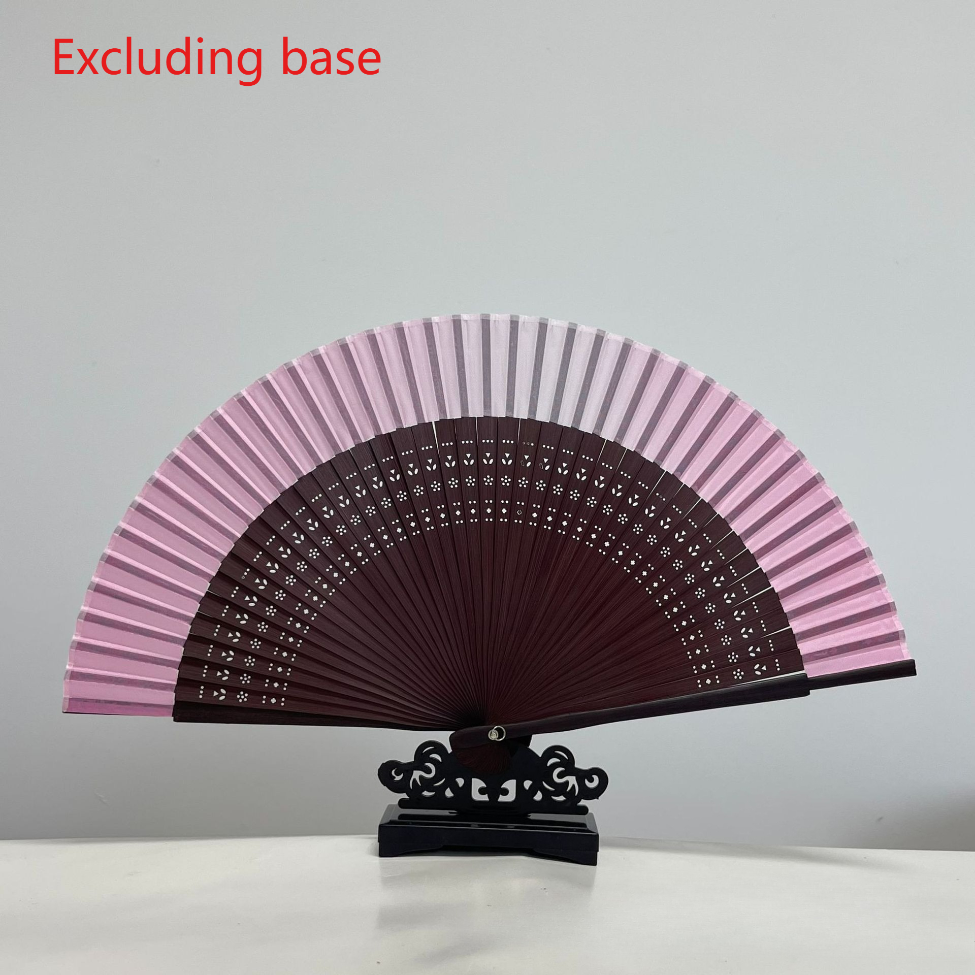 retro bambusowy wachlarz składany, wachlarz origami w kształcie serca z drewnianą ramką i białymi papierowymi łopatkami, wachlarz w drewnianej ramce, dekoracja bambusowa: FIOLETOWY