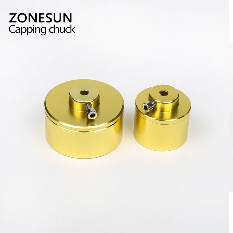 ZONESUN Capping machine chuck, screw capping tool head bottle capping machine chucks 10-50mm, golden color crewing machine