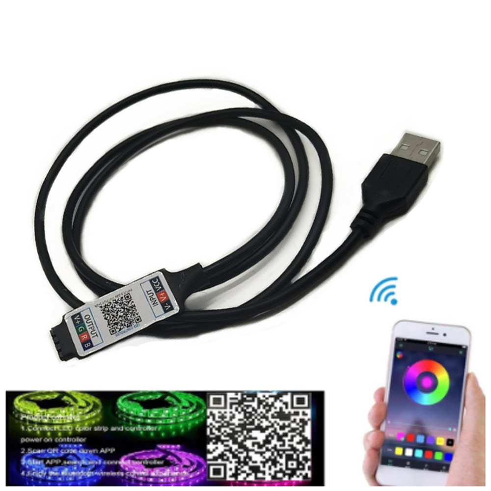 Mini RGB Bluetooth Controller USB 5V 12V 24V Music Bluetooth LED Controller Light Strip Controller For RGB LED Strip