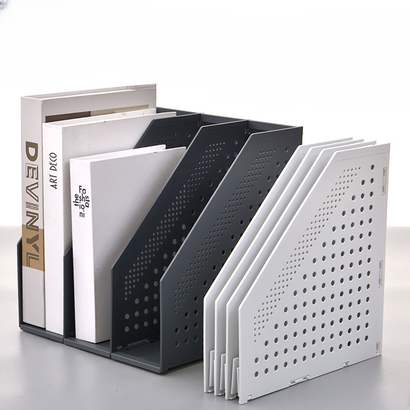 Student Opvouwbare Boekenplank Leren Kantoor Bestand Doos Boek Organizer Opslag Desktop Data Classificatie Metalen Materiaal