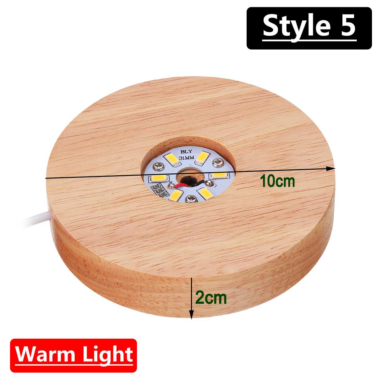 5 Stijlen 3D Led Lamp Base Creatieve Nachtverlichting Tafellamp Houten Lamp Base Gradiënt Kleurrijke Verlichting Voor Thuis Decoratieve licht: Style 5