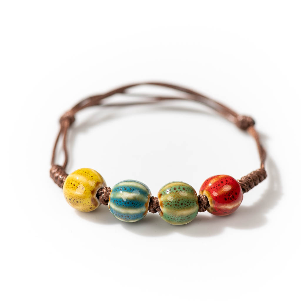 Handgemaakte Keramische Retro Stijl Kralen Maat Verstelbaar Armband Lage Prijs Items 1H504: Hot Stamping