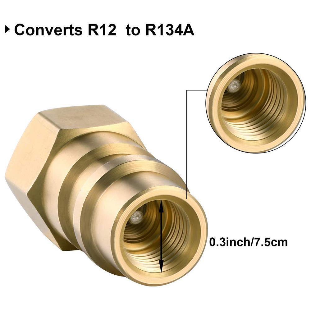 2 Packs Air Conditioning Retrofit Valve with Dust Cap Converts R12 to R134a Piercing Tap Valve Replace Car Accessories