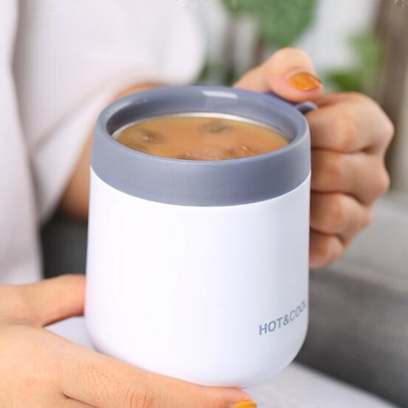 350/500ML 304 tazas termos de acero inoxidable taza de vacío de oficina con tapa de asa taza de té aislante termo taza termo portátil