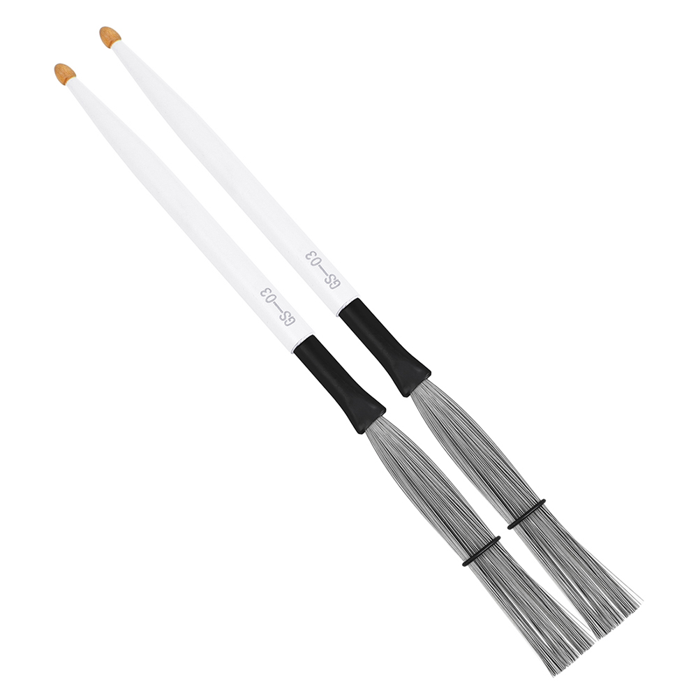 M MBAT GS-03 2 pcs/set Drum Brushes Dual Head Dual Purpose Colorful Metal Drum Sticks Drum Brushes Percussion Accessories: GRAY