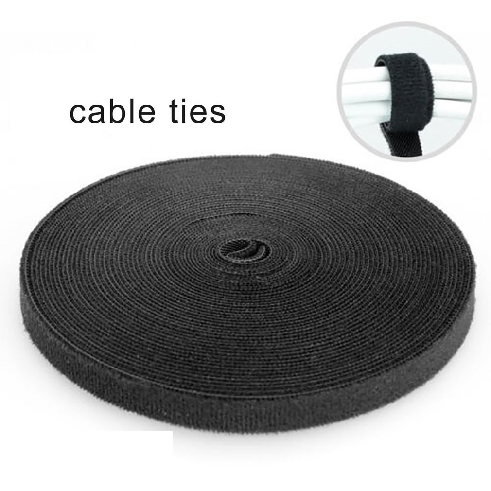 Sort nylon kabel manager winder kabel clips binder bælte magiske klistermærker strap magiske klistermærker praktisk