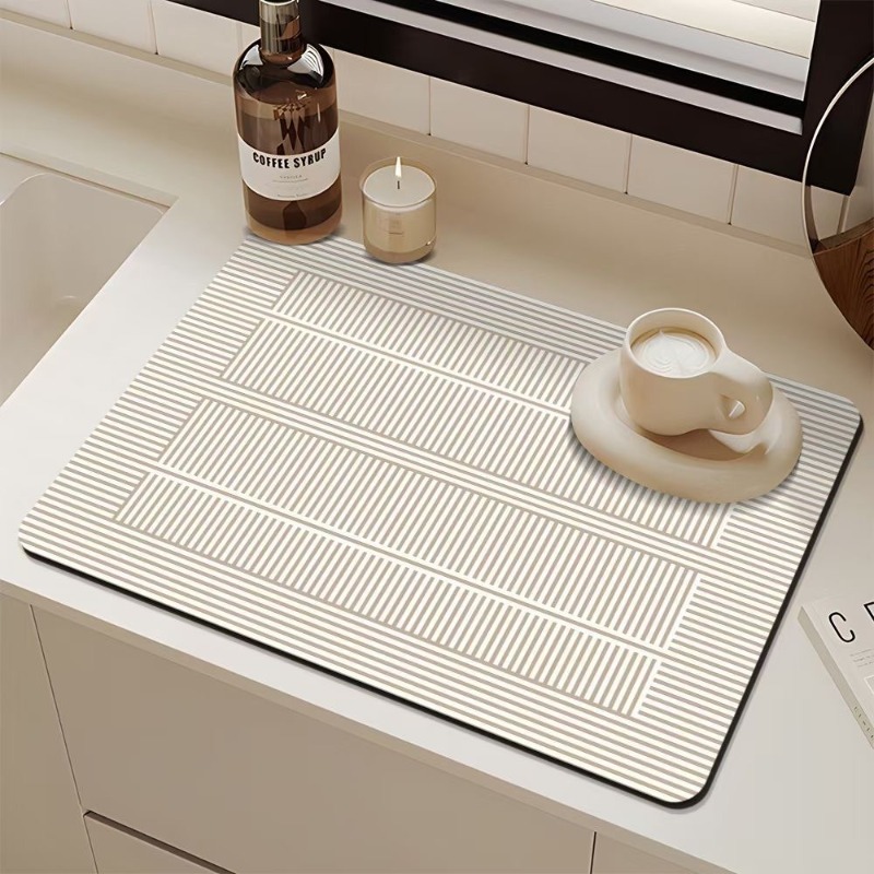 Minimalist Dish Drying Mat Counter Drainer Rack Pads Dining Table Absorbent Drain Pad Kitchen Tableware Placemat Bath Door Rugs