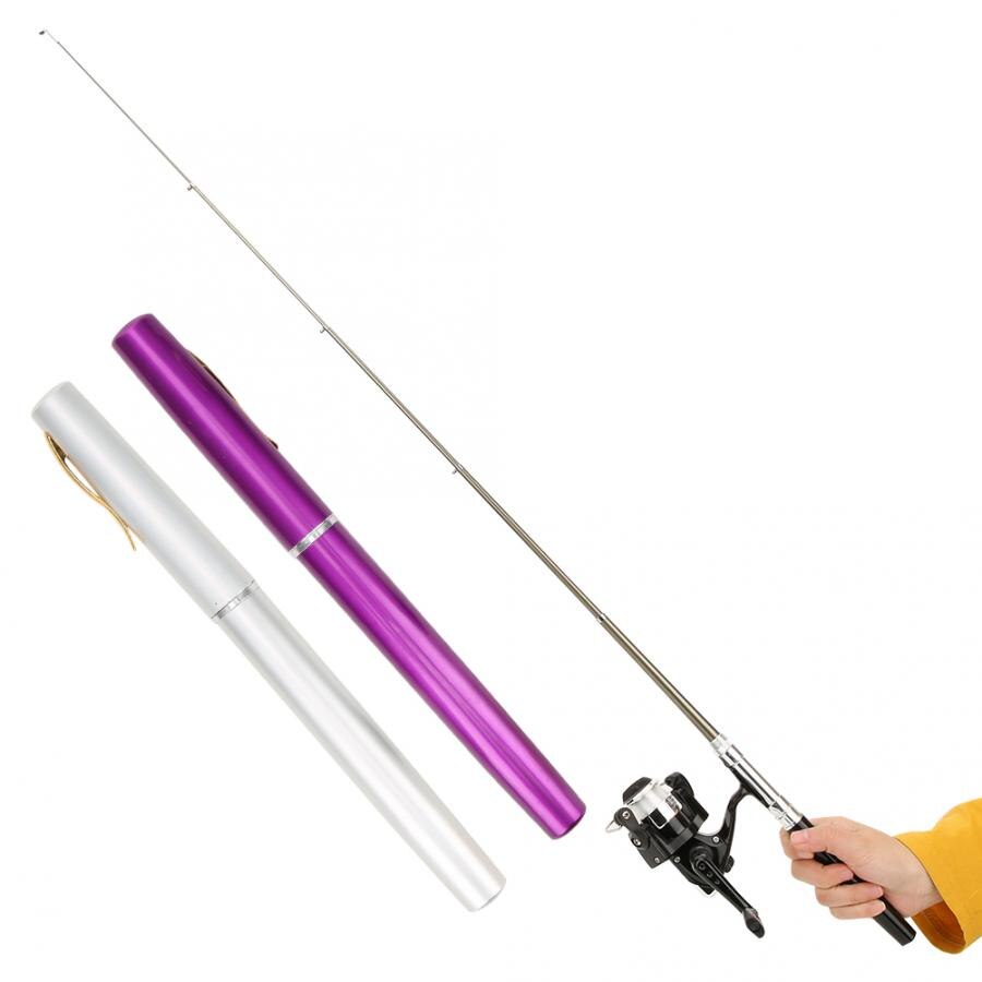 1m Portable Mini Pen Shape Fishing Rod Pocket Fishing Pole Rod with Line Spinning Reel Carp Fishing Rod Combo Fishing Tools Set