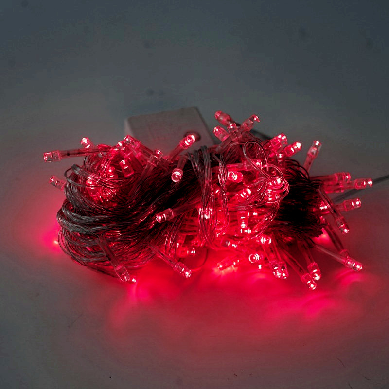 7 led-ljusslinga för utomhusbruk, batteridriven, jul, födelsedag, hemfest, dekorationslampa: Röd / 0.5w