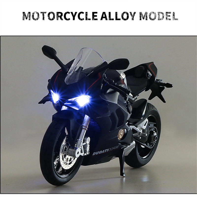 1/12 Ducati Panigale V4S Racing Cross-country Motorcycle Model Simulation Alloy Toy Street Motorcycle Model Collection Kids